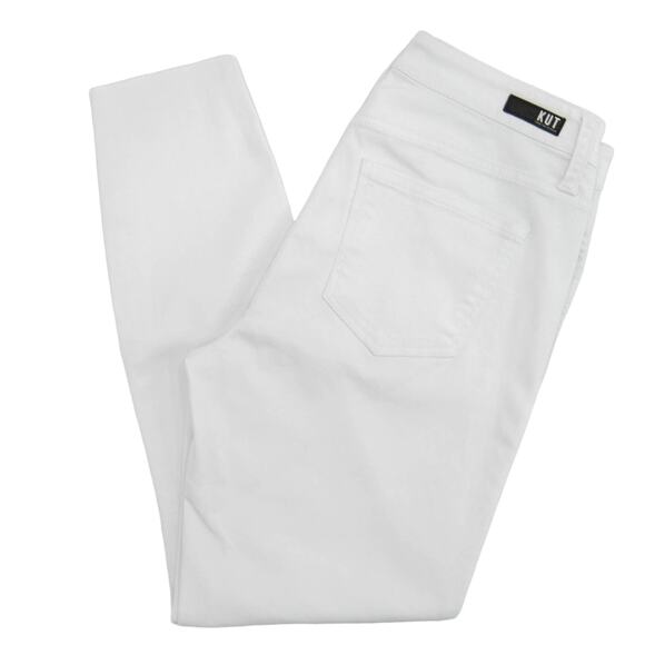 Kut From The Kloth Rachael High Rise Fab Ab Mom Raw Hem Optic White Size 0 - Picture 3 of 13